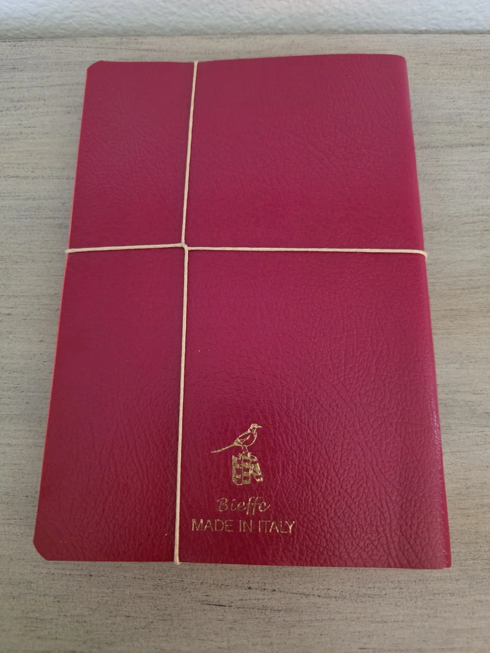 Handmade Red Leather Journal Bee Embossed